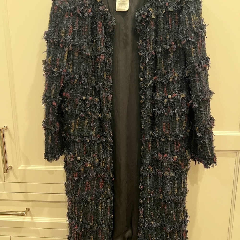 Chanel Multicolor Tweed Pea Coat